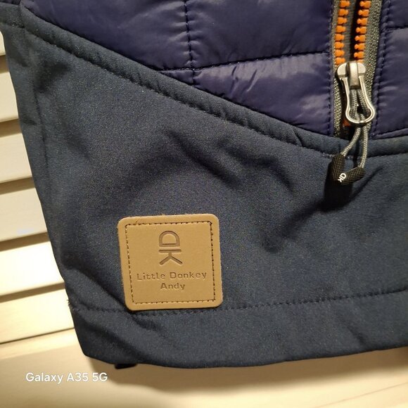Little Donkey Andy Mens Quilted Insulated Vest Navy Blue With Orange Accents Siz - Picture 6 of 8